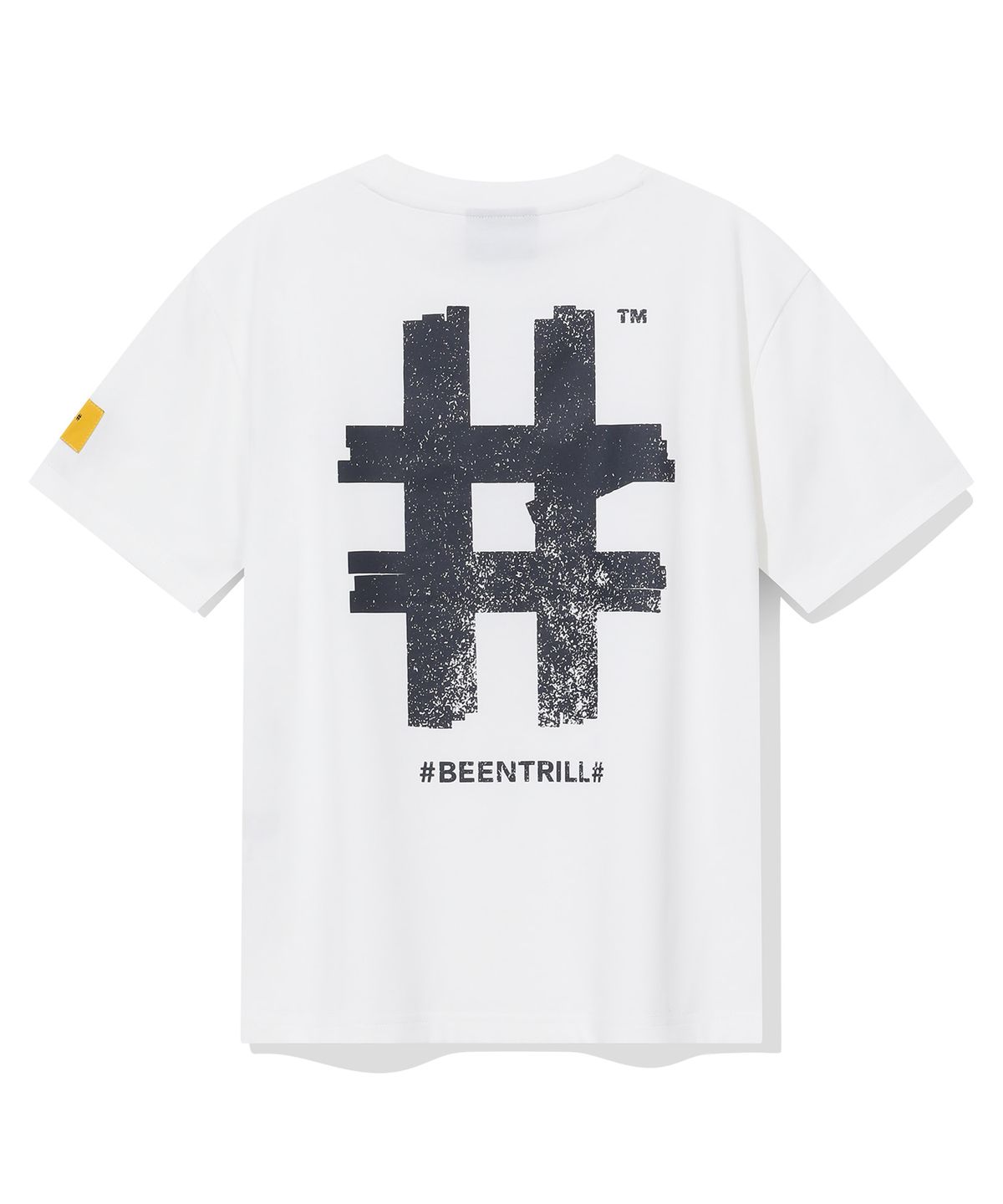 빈트릴(BEENTRILL) 우먼스 스탬프 해시태그 반팔티(오프 화이트)