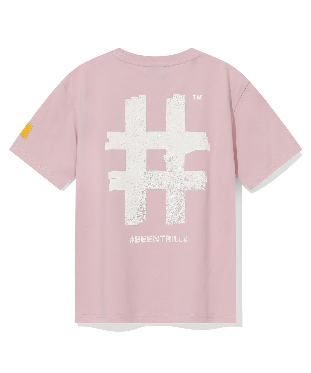 빈트릴(BEENTRILL) 우먼스 스탬프 해시태그 반팔티(라이트 핑크)