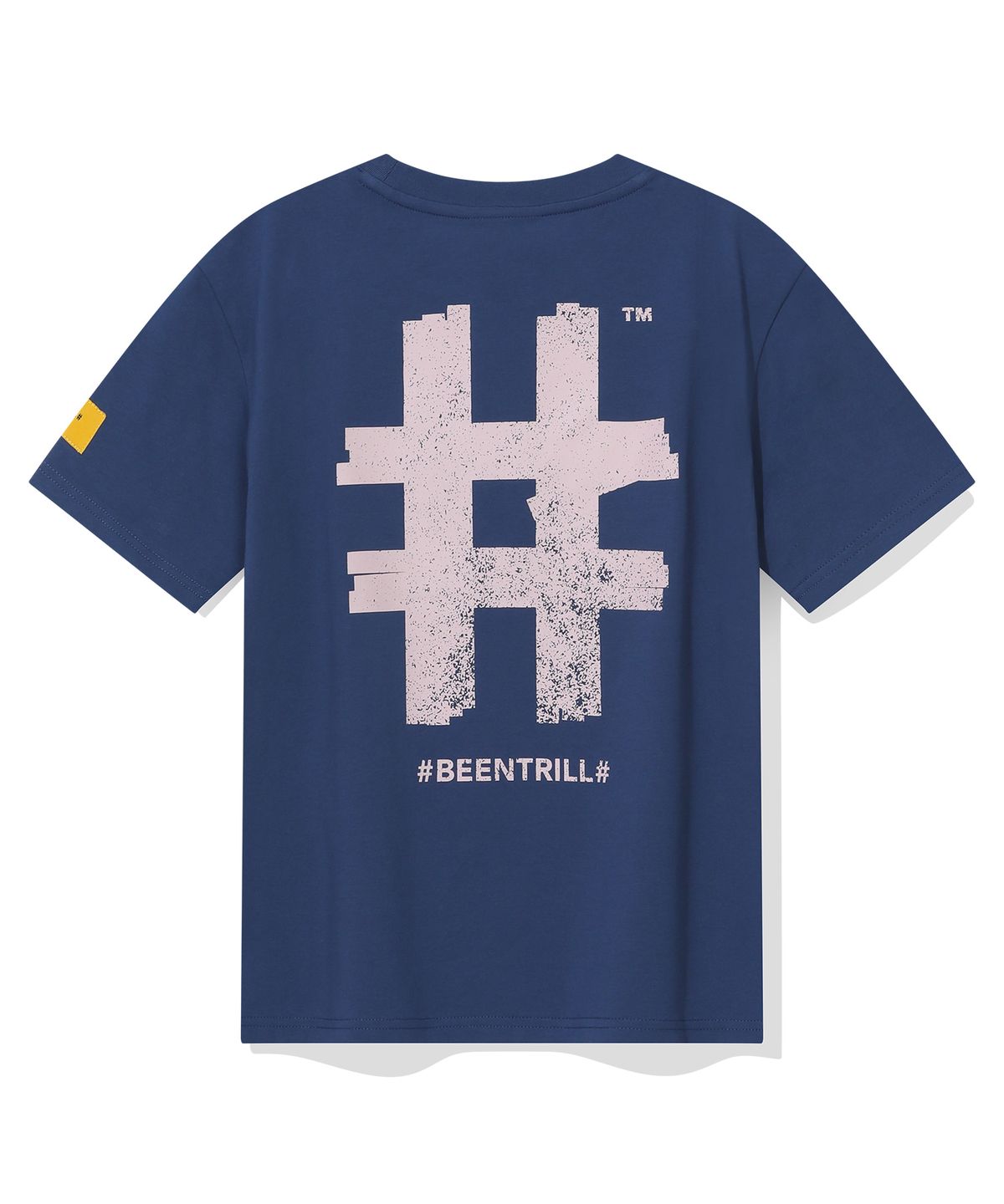 빈트릴(BEENTRILL) 우먼스 스탬프 해시태그 반팔티(블루)