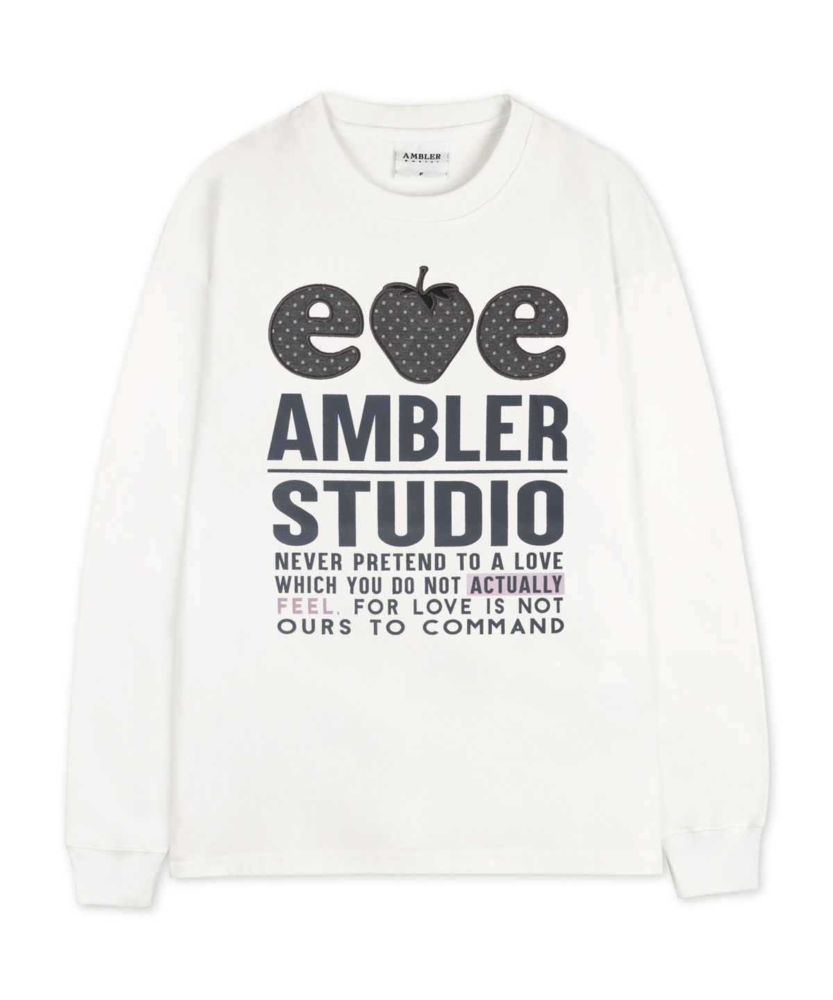 엠블러(AMBLER) Black Strawberry 그래픽 롱슬리브 AJS302(아이보리)