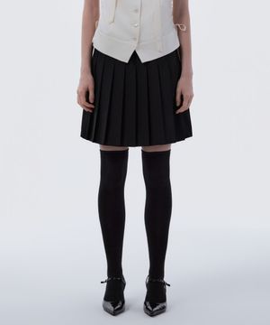 Jenn Pleated Mini Skirt - Black