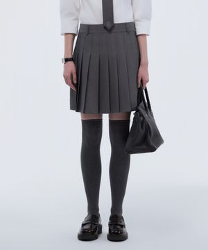 Jenn Pleated Mini Skirt - Grey