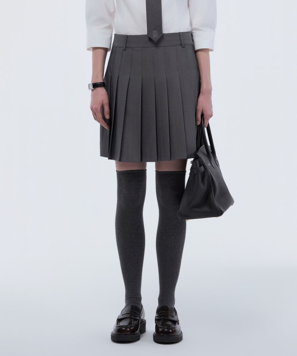 마우솔레움(MAU SOLEUM) Jenn Pleated Mini Skirt - Grey