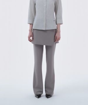 Emma Tailored Wrap Skirt & Pants Set - Ash Beige