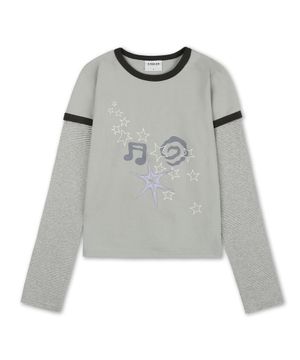 Music Star 자수 레이어드 롱슬리브 AJS304 (그린)