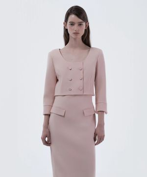 Celina Button Long Dress - Pink