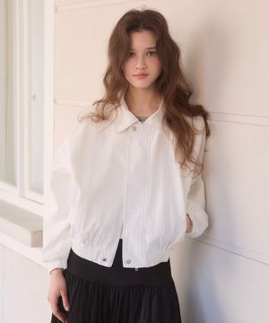 Clear zip up blouson - white