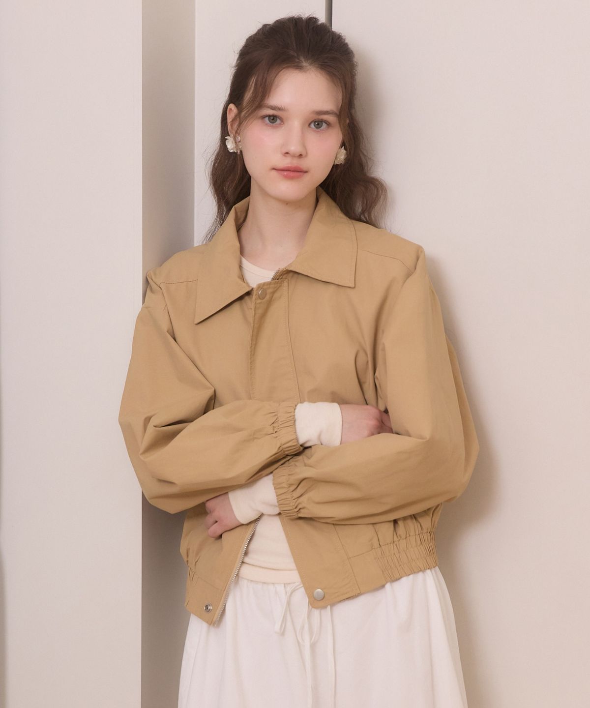 어다울(ADAUL) Clear zip up blouson - beige