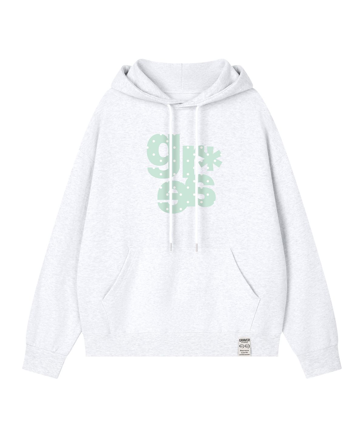 그레이버(GRAVER) [UNISEX]GRAE-S DOT후드티_MELANGE WHITE