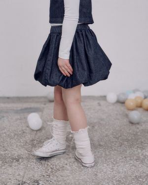 버블팝 데님 스커트