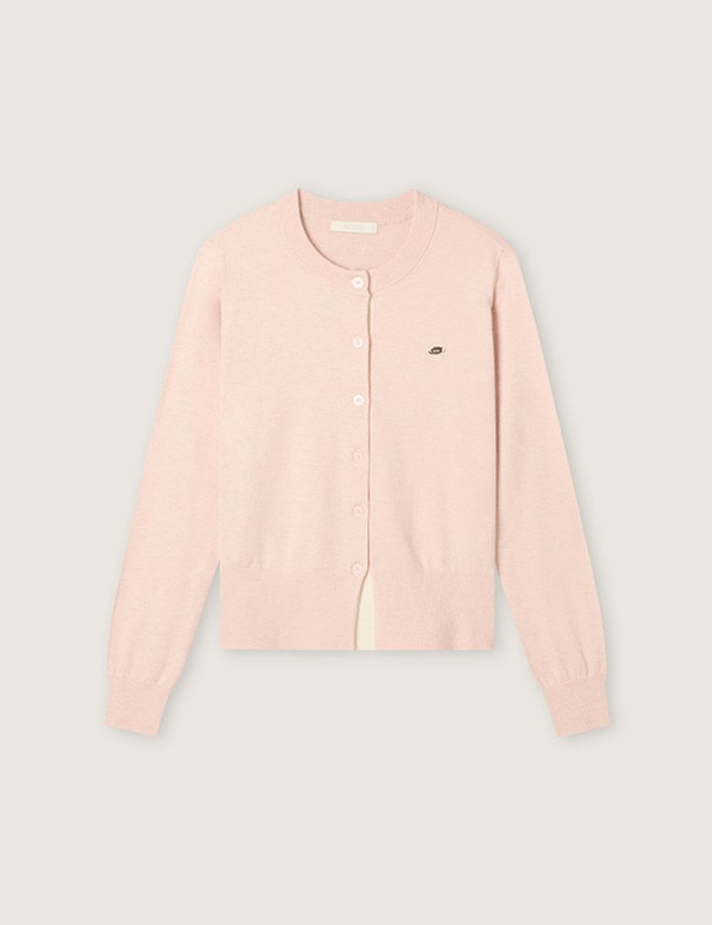 올데이가디건 라운드넥 긴팔 가디건_Light Pink_RMCKG23R99