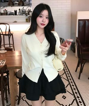 올데이가디건 브이넥 긴팔 가디건_Cream_RMCKG23R98