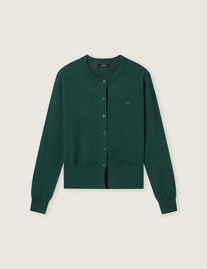 올데이가디건 라운드넥 긴팔 가디건_Dark Green_RMCKG23R99