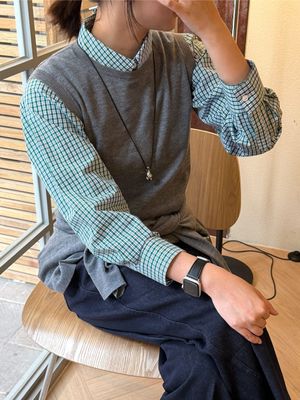 더블 카라 백 포인트 셔츠 NEW6SB229