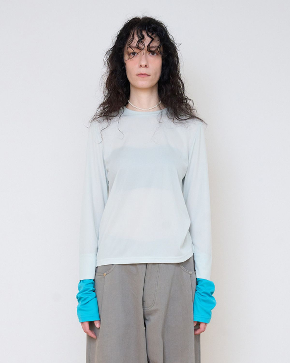 씬(SEEN) DOUBLE SLEEVE LONG T-SHIRTS (Ivory)