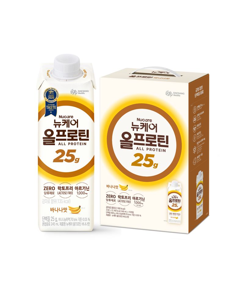 16팩) 뉴케어 올프로틴 제로슈거 25g 단백질 드링크 바나나 16팩 x245ml