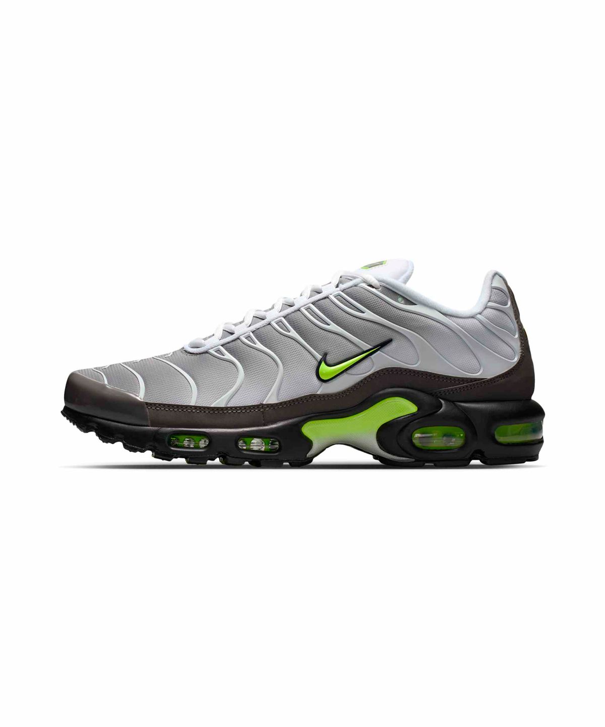 나이키(NIKE) 에어 맥스 플러스 M - 화이트:펄 그레이:블랙:네온 옐로우 / IQ0288-100