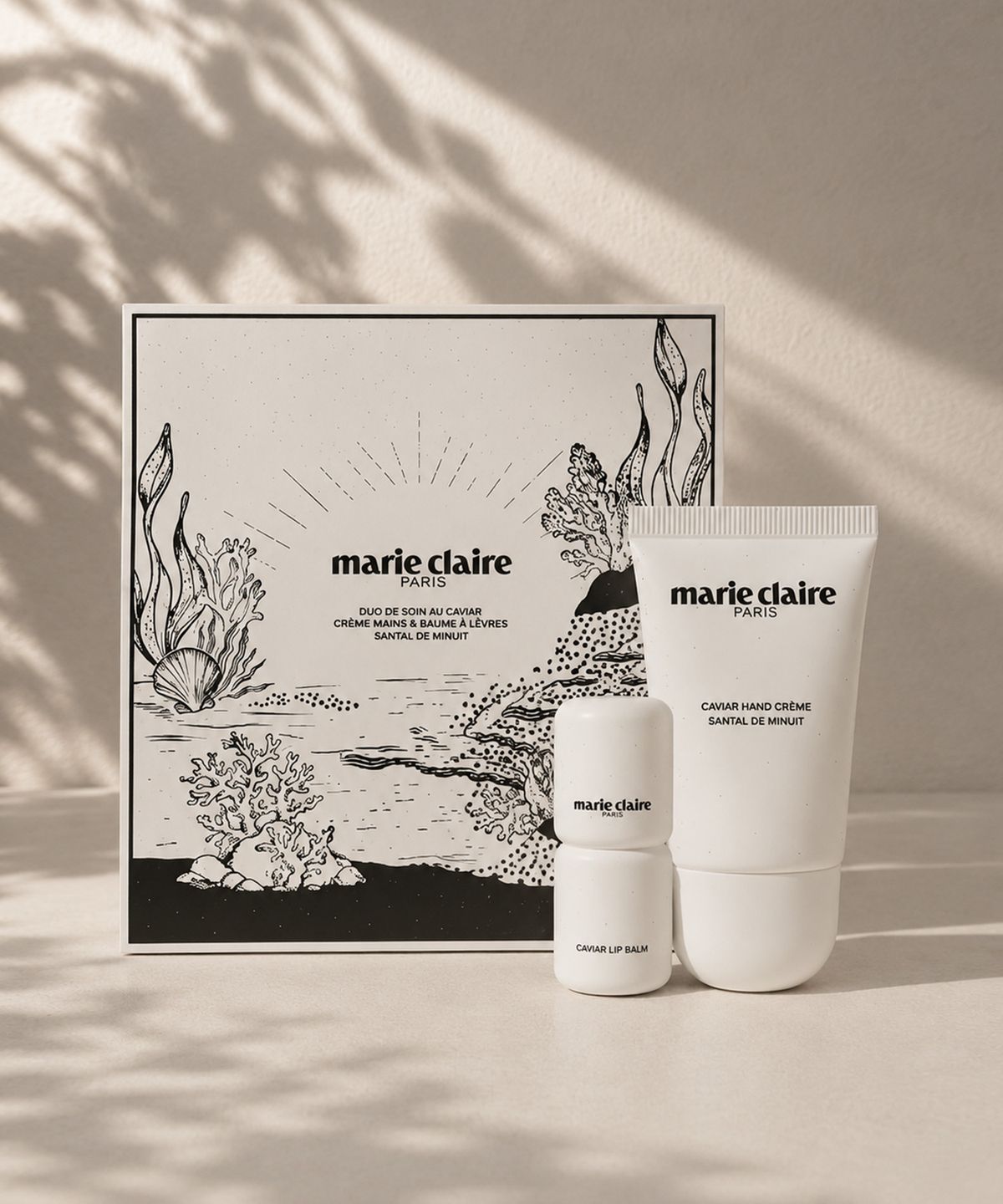 마리끌레르 뷰티(MARIECLAIR BEAUTY) [GIFT] 캐비어 케어 핸드크림 (상탈 드 미뉴이) & 립밤 듀오 세트 (30ml+3.4g)