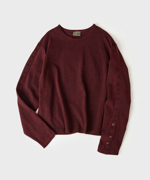 오버다이드 아일렛 크롭 롱슬리브[다잉레드]