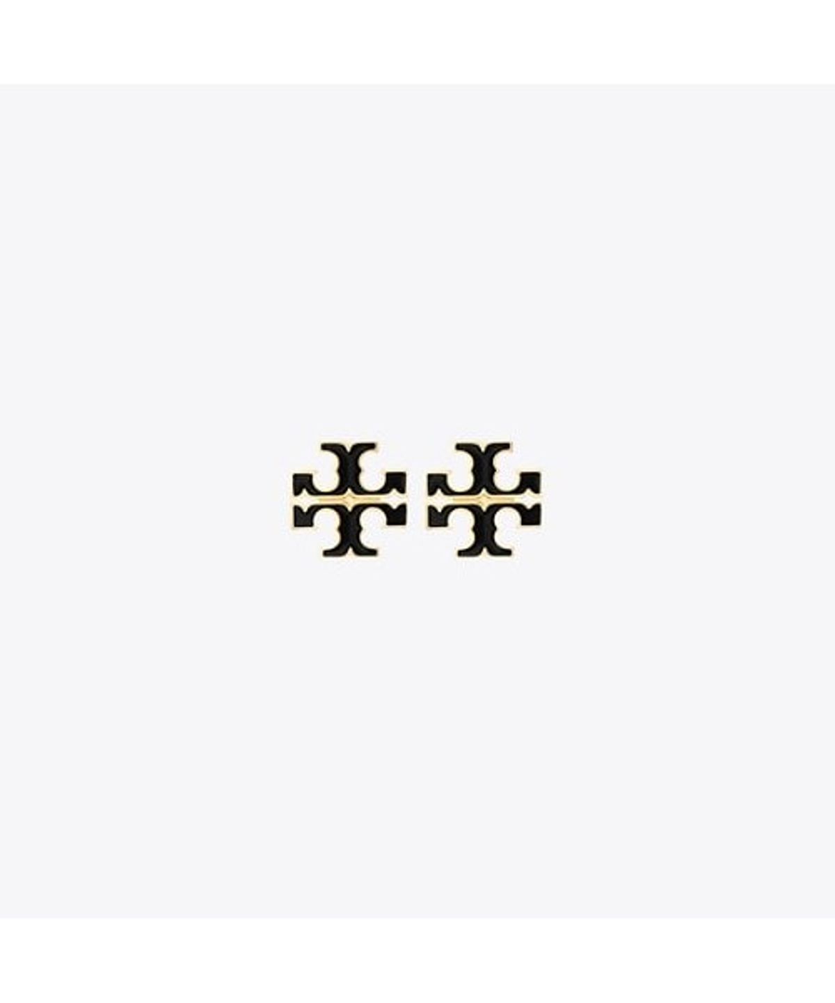 토리버치(TORYBURCH) 스몰 아이콘 에나멜 스터드 이어링 - 블랙