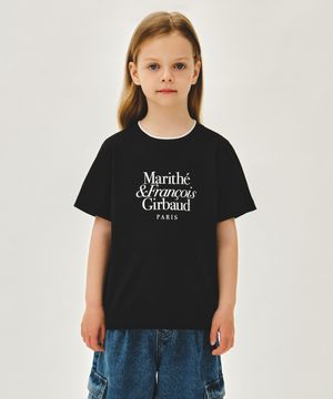 KIDS NECK POINT LETTERING TEE black