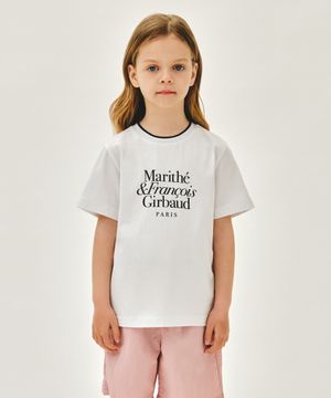 KIDS NECK POINT LETTERING TEE white