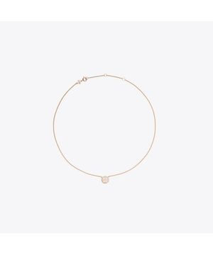 아이콘 페이브 펜던트 네크레이스 - 로즈 골드 / 크리스탈