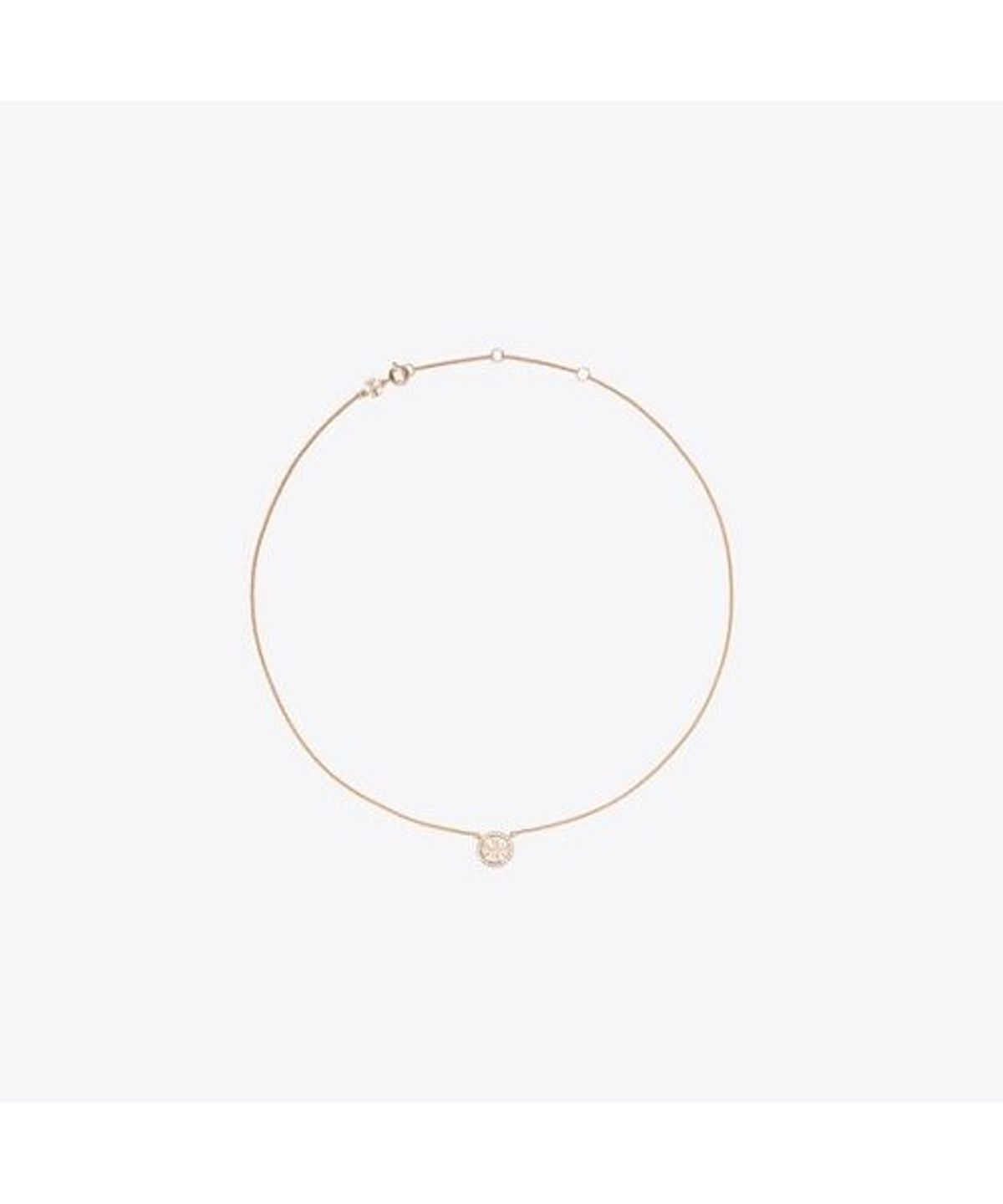 토리버치(TORYBURCH) 아이콘 페이브 펜던트 네크레이스 - 로즈 골드 / 크리스탈