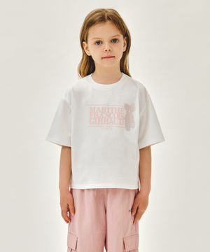 KIDS W BALLET CLASSIC LOGO SEMI CROP TEE white