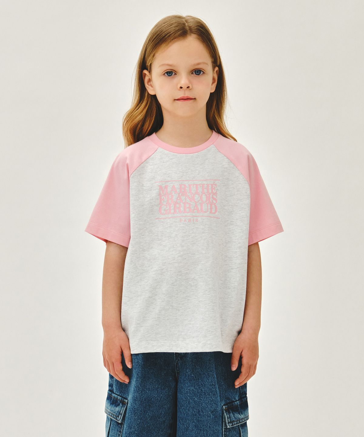 마리떼 키즈(MARITHÉ KIDS) KIDS CLASSIC LOGO RAGLAN OVERSIZED TEE pink