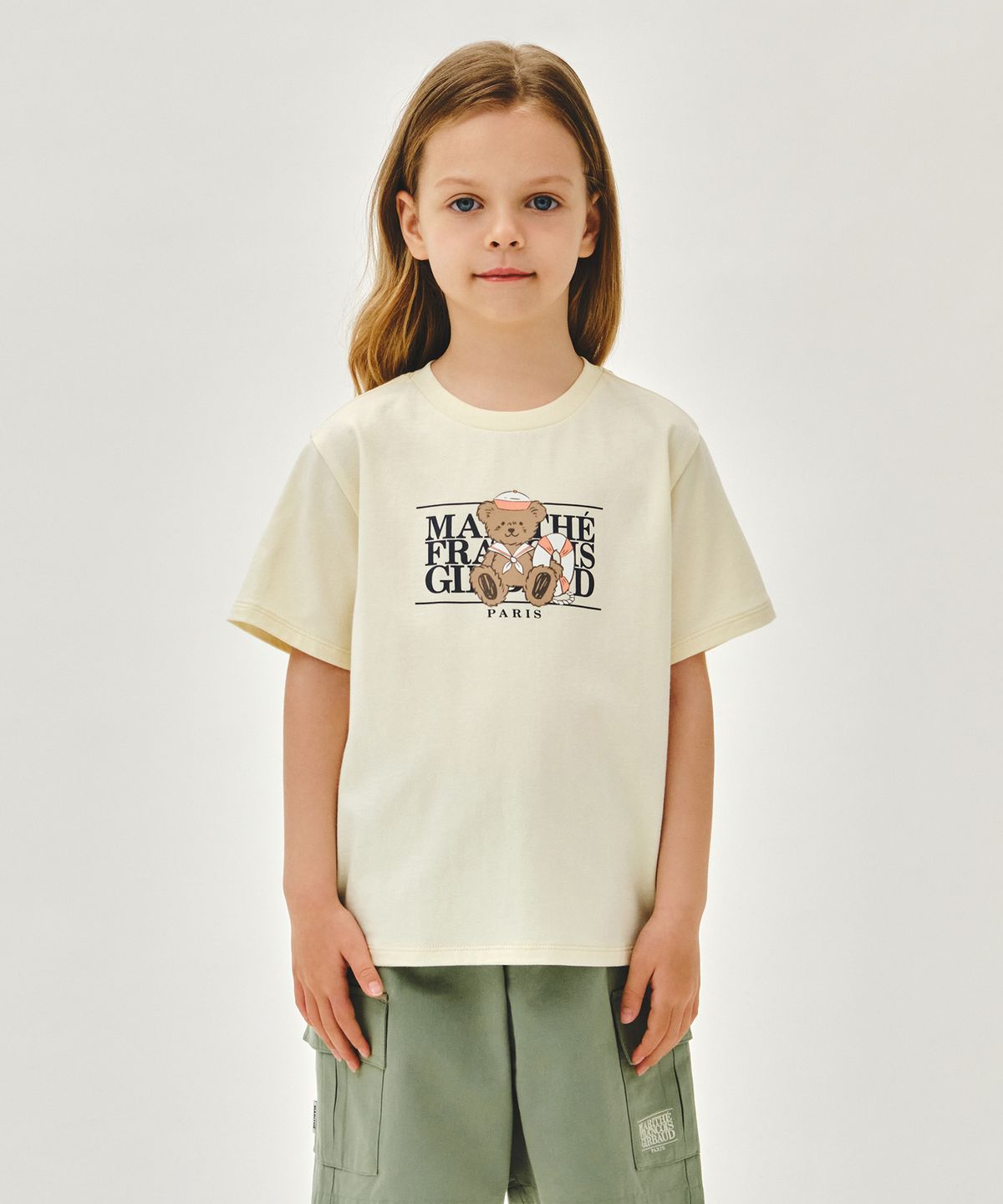 마리떼 키즈(MARITHÉ KIDS) KIDS MARINE BEAR CLASSIC LOGO TEE light yellow