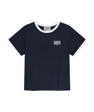 KIDS SMALL CLASSIC LOGO RINGER TEE navy