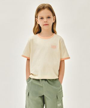 KIDS SMALL CLASSIC LOGO RINGER TEE cream