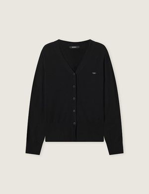 올데이가디건 브이넥 긴팔 가디건_Black_RMCKG23R98