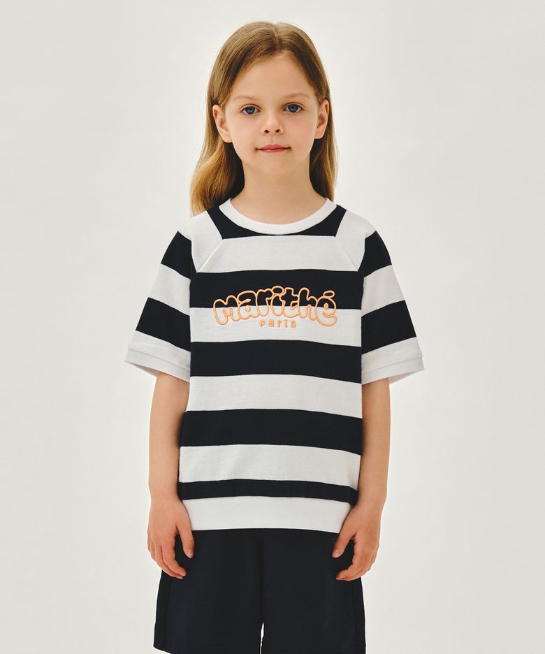 KIDS RAGLAN SHORT SLEEVE SWEATSHIRT stripe