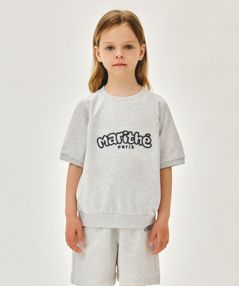 KIDS RAGLAN SHORT SLEEVE SWEATSHIRT light heather gray