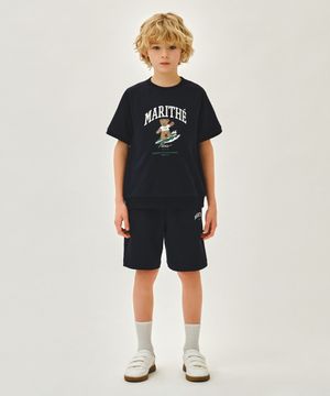 KIDS RAGLAN HALF SWEAT SET-UP navy