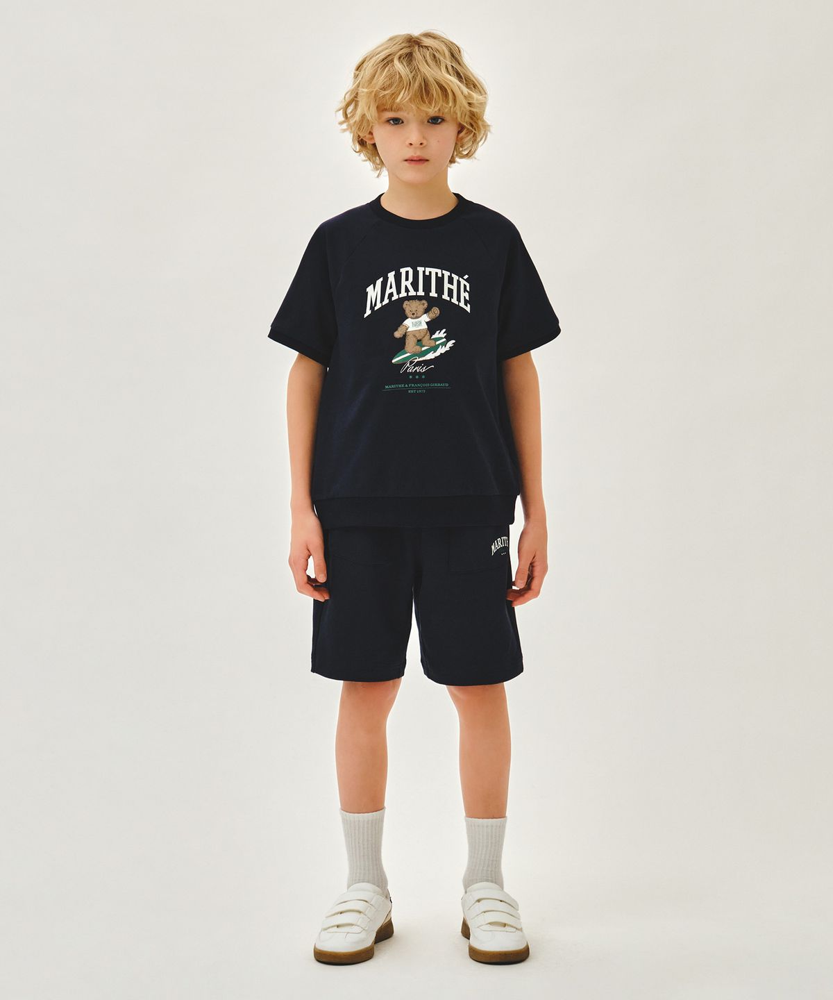 마리떼 키즈(MARITHÉ KIDS) KIDS RAGLAN HALF SWEAT SET-UP navy