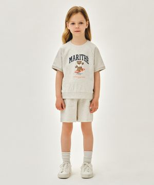 KIDS RAGLAN HALF SWEAT SET-UP oatmeal