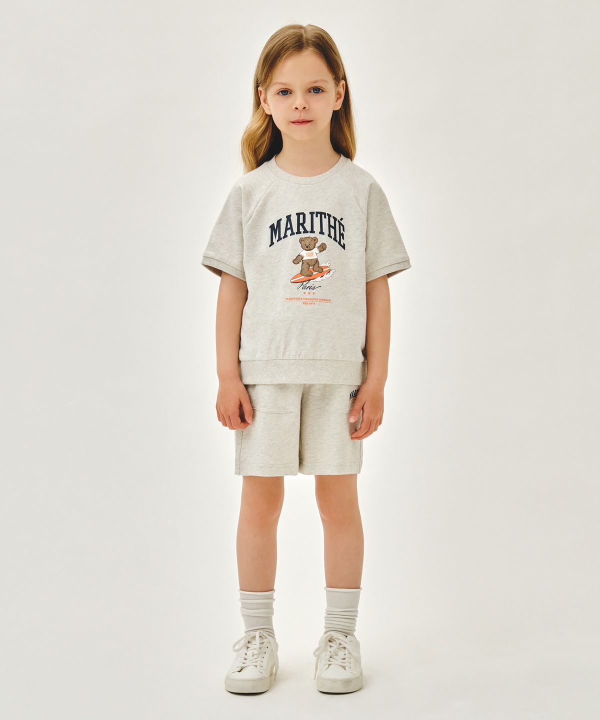 마리떼 키즈(MARITHÉ KIDS) KIDS RAGLAN HALF SWEAT SET-UP oatmeal