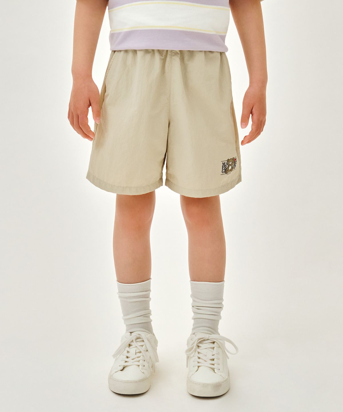 마리떼 키즈(MARITHÉ KIDS) KIDS BEAR CLASSIC LOGO SHORTS beige