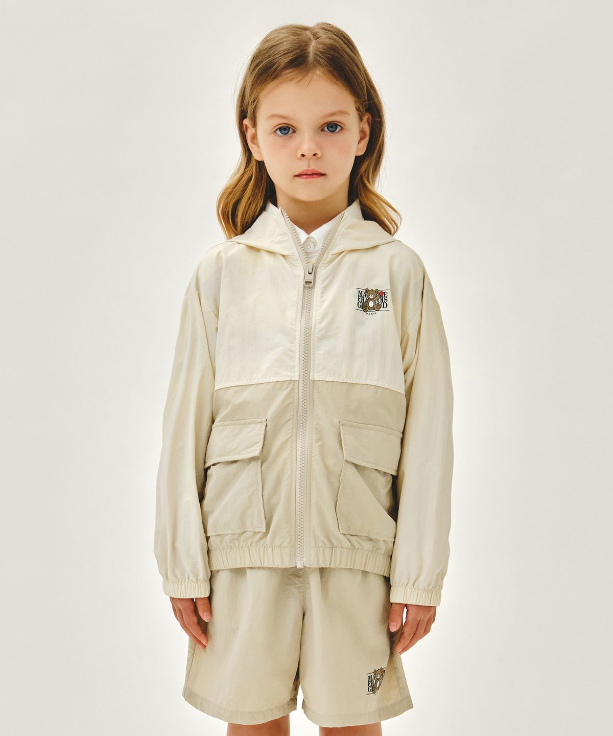 마리떼 키즈(MARITHÉ KIDS) KIDS BEAR CLASSIC LOGO WINDBREAKER beige
