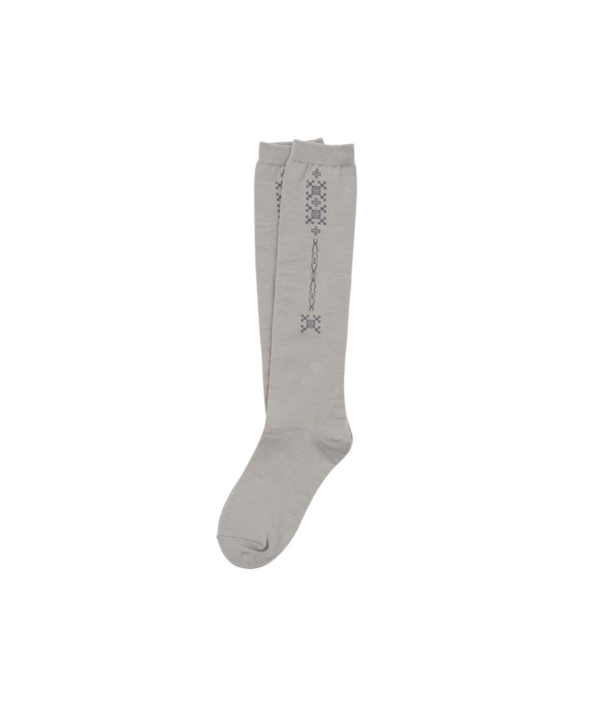 웰빙익스프레스(WELLBEING EXPRESS) Tattoo Cotton Knee Socks Warm Grey