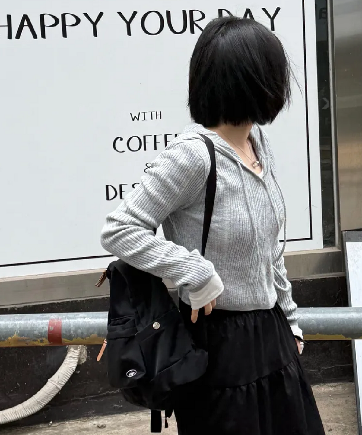 미쏘(MIXXO) 후드 랩 가디건_MIWCKG314T