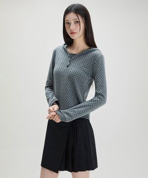 배색 스트라이프 후드 티셔츠 RE LWG229A_MIWLWG34QA