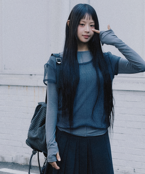 [서지수PICK] 도트 시스루 레이어드 긴팔 티셔츠_MIWLWG304A