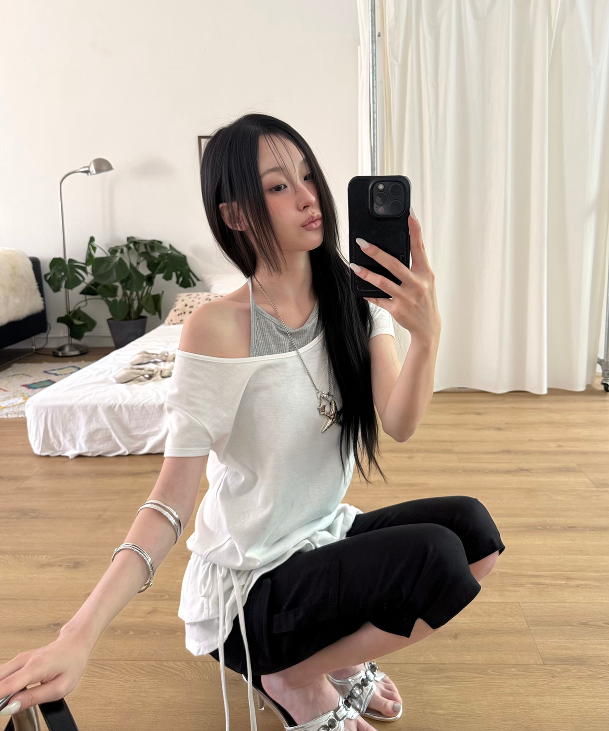 미쏘(MIXXO) 스커트 레이어드 티셔츠_MIWLWG342A MIWHWG73QA