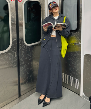 스웻 절개 스커트_MIWWHG346C