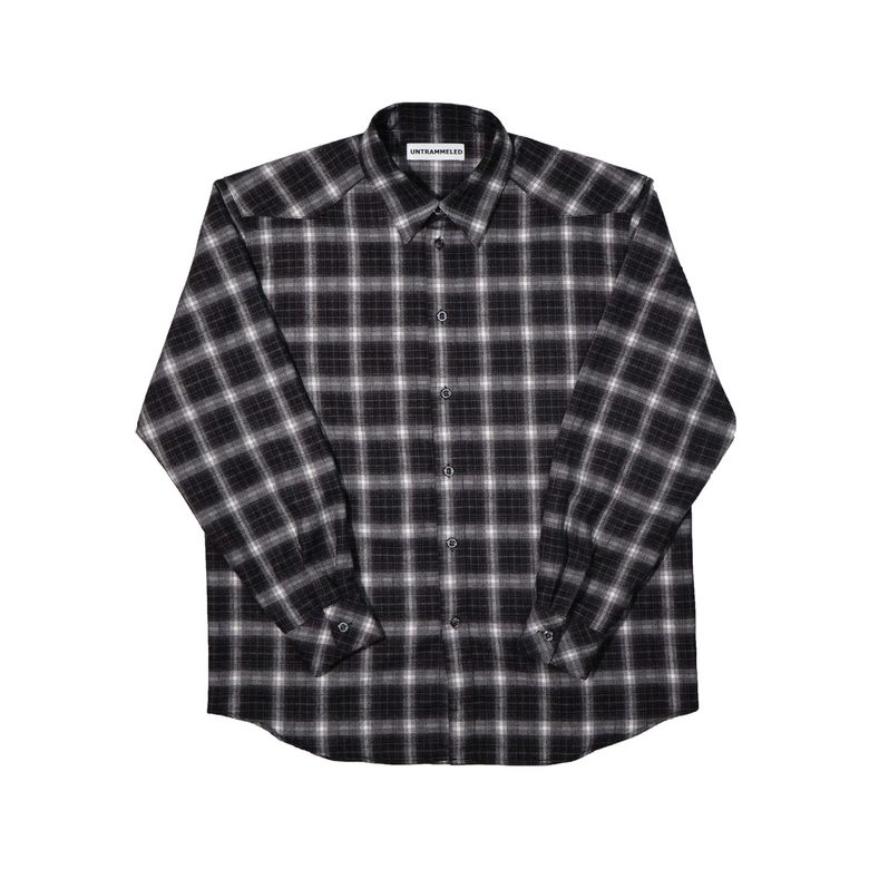 BACK POCKET FLANNEL SHIRT - BLACK