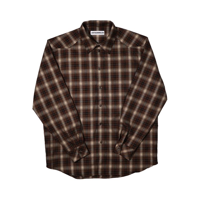 BACK POCKET FLANNEL SHIRT - BROWN